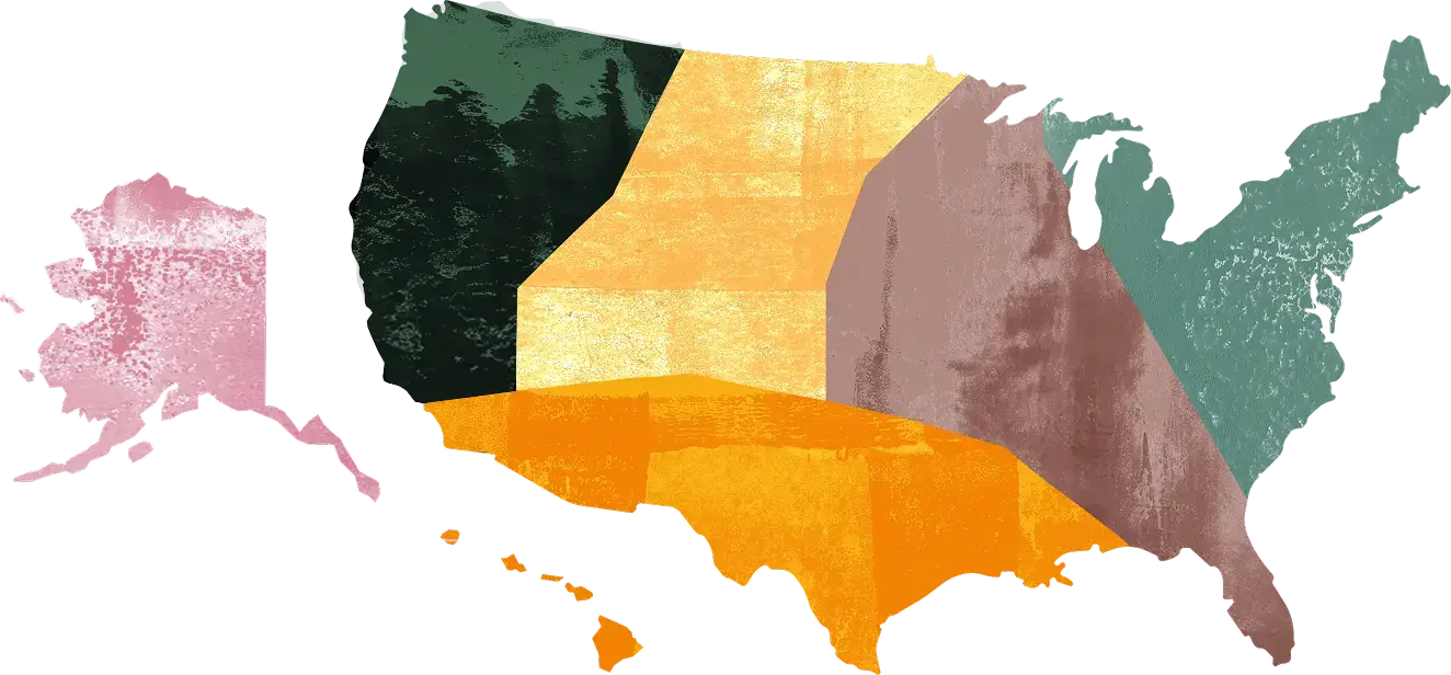 United States map showing story locations by state